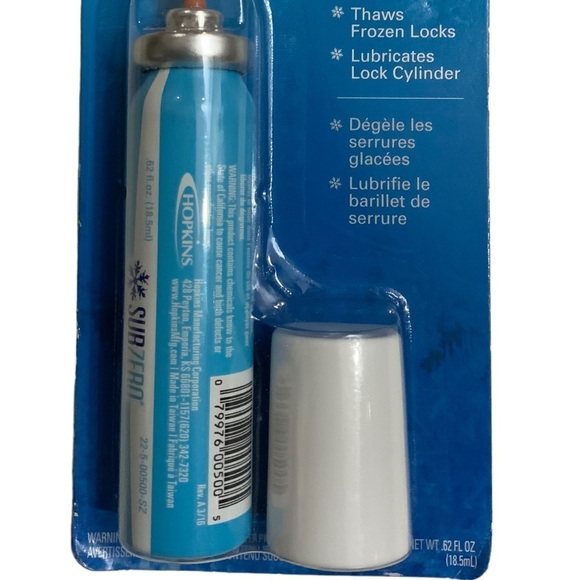Subzero Lock De-icer Thaws Frozen Locks Cars Auto Trucks Large 0.62 Oz. Aerosol - Picture 7 of 15
